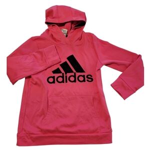 Adidas Kids Hoodie in Pink with Black Logo Size Large